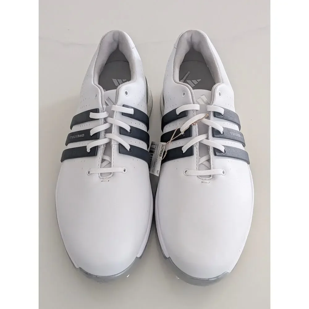 Adidas Tour360 Golf Shoes Mens 10.5 White Cleated Athletic Spike BOOST NWOB